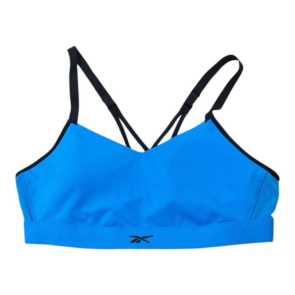 REEBOK WOMEN'S  SPEEDWICK HERO STRAPPY SPORT BRA PADDED GREEN & BLACK  SZ XL
